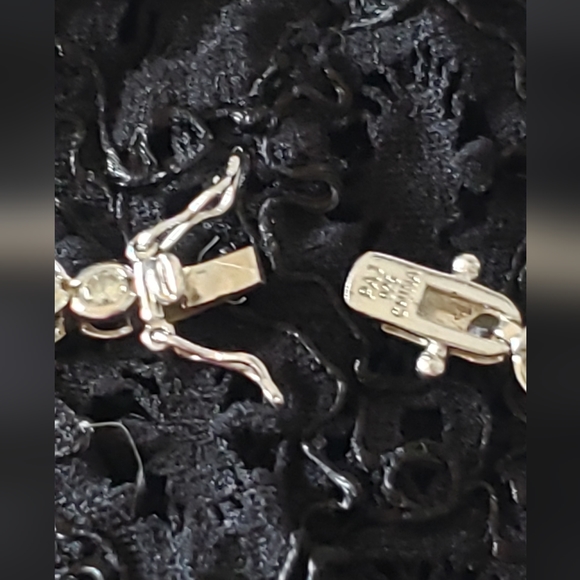 8 inch, Diamonelle Tennis Bracelet, 925 Silver, Tongue/Groove Dbl Figure 8 lock - Picture 5 of 11